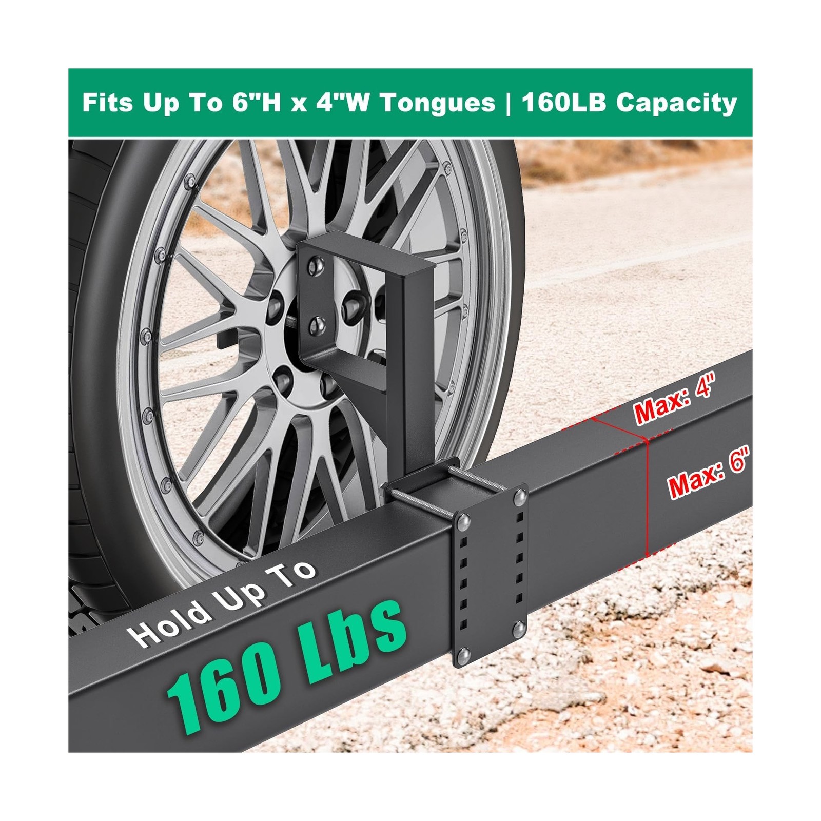 SELEWARE Spare Tire Carrier, 160LBS Heavy Duty Bolt-On Trailer Spare Tire Mou…