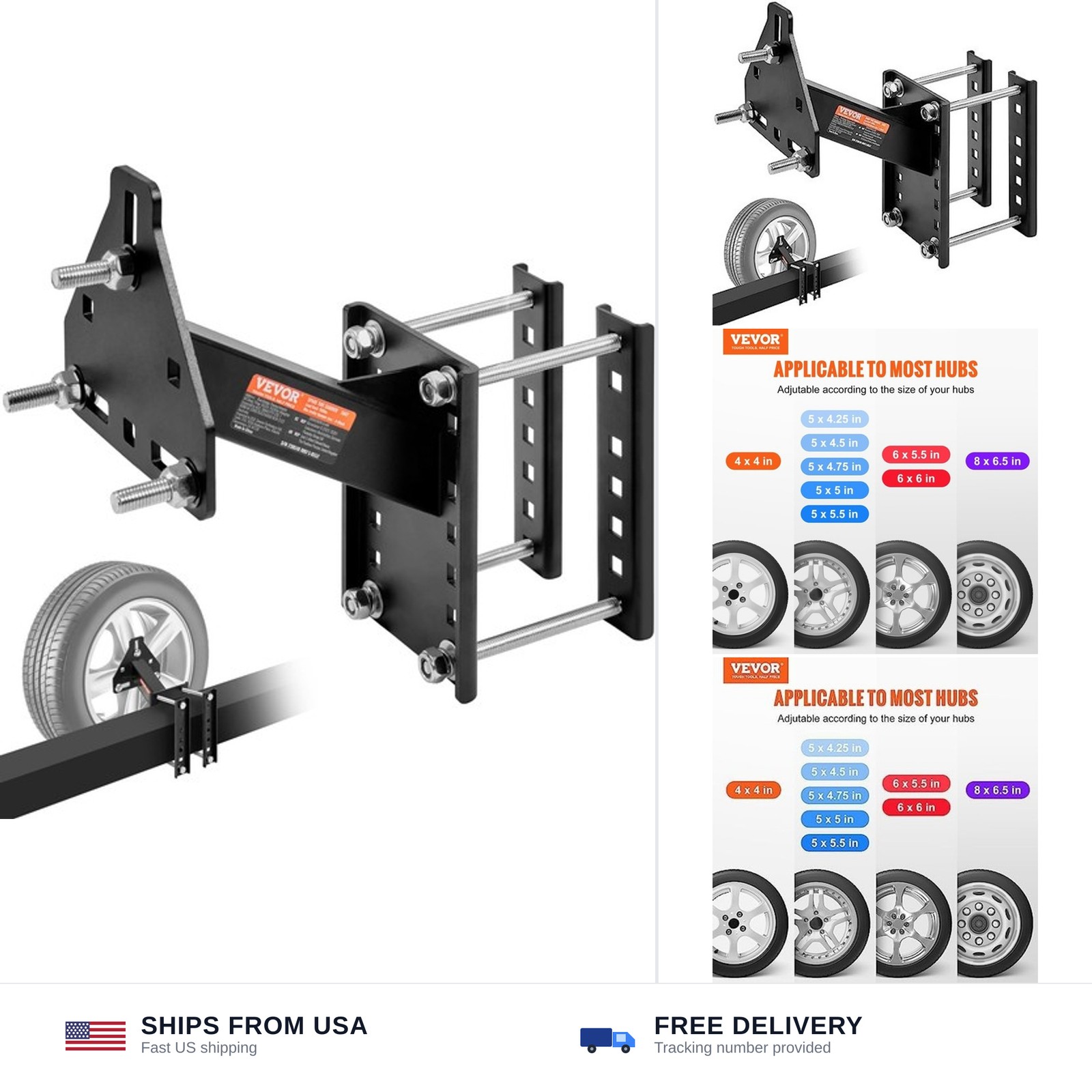 VEVOR Spare Tire Carrier, Trailer Spare Tire Mount, 160 lbs Capacity, Utility…