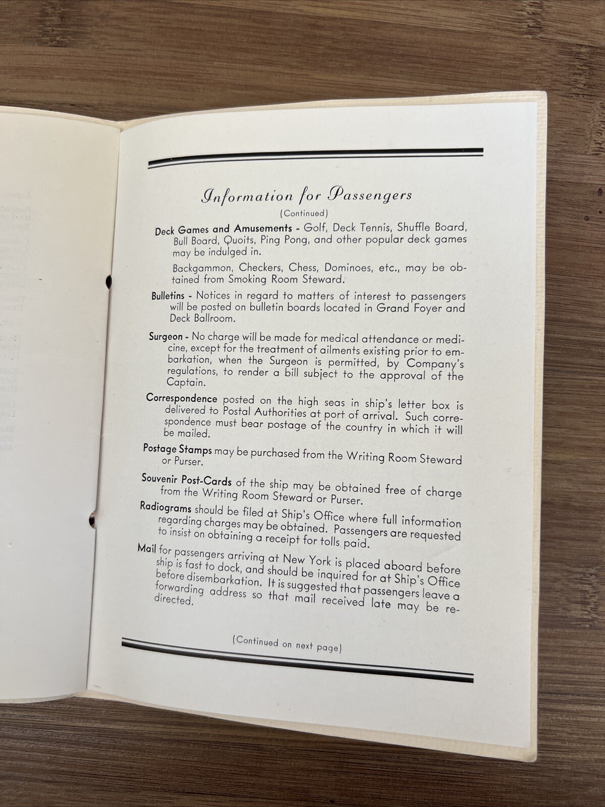 Oriente Turbo-Electric Liner List Of Passengers Book 1936 Havana To New York VTG