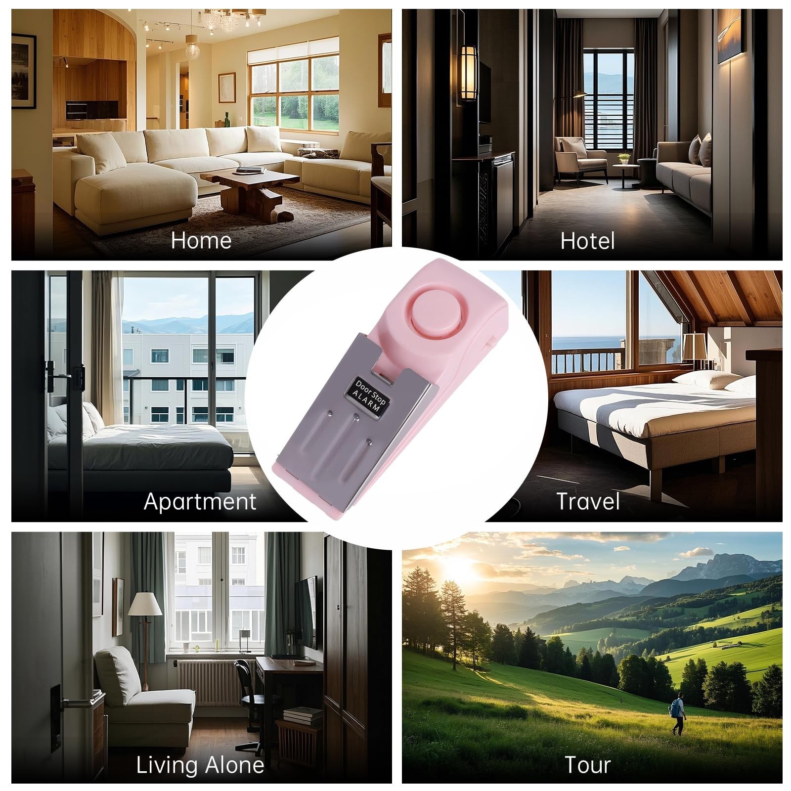 Mengshen 3 Pack Door Stop Alarms 120dB Security Alarms for Door Hotel Safe | …
