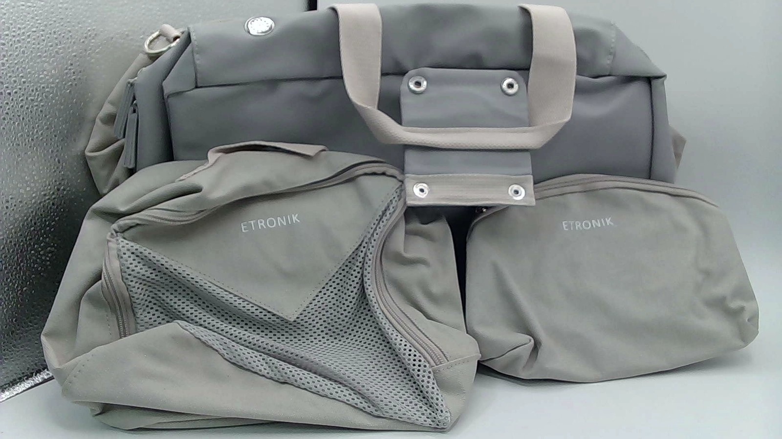 ETRONIK Gym Bags For Men Women, Grey Carry On Luggage
