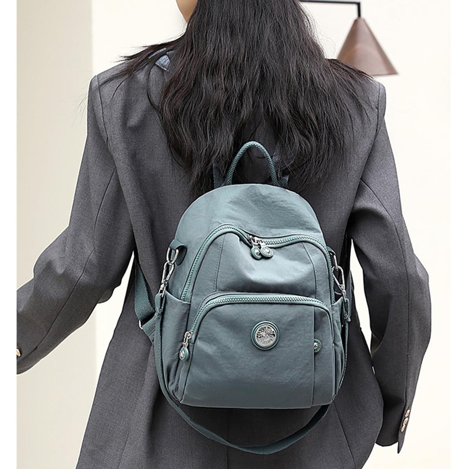 Casual Simple Mini Backpack 11.8 Inch Stylish Durable Nylon Lightweight Trave…