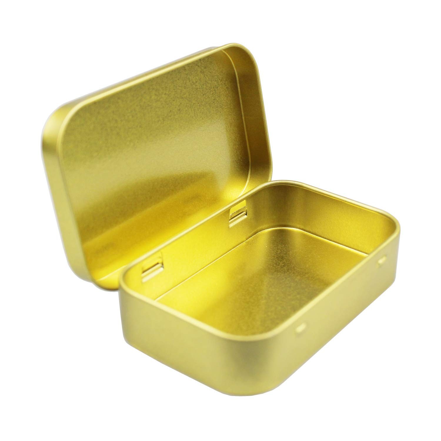20 Pieces Rectangular Metal Empty Hinged Tins Containers Basic Necessities Ho…