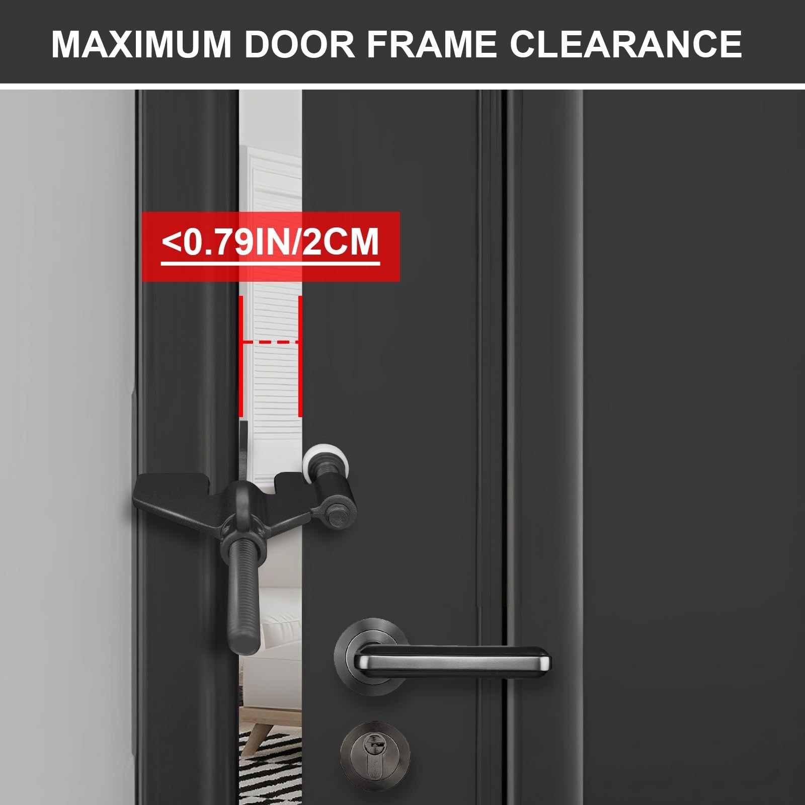 Portable Door Lock, Hotel Travel Door Lock Security for Home, Black | Hotel S…