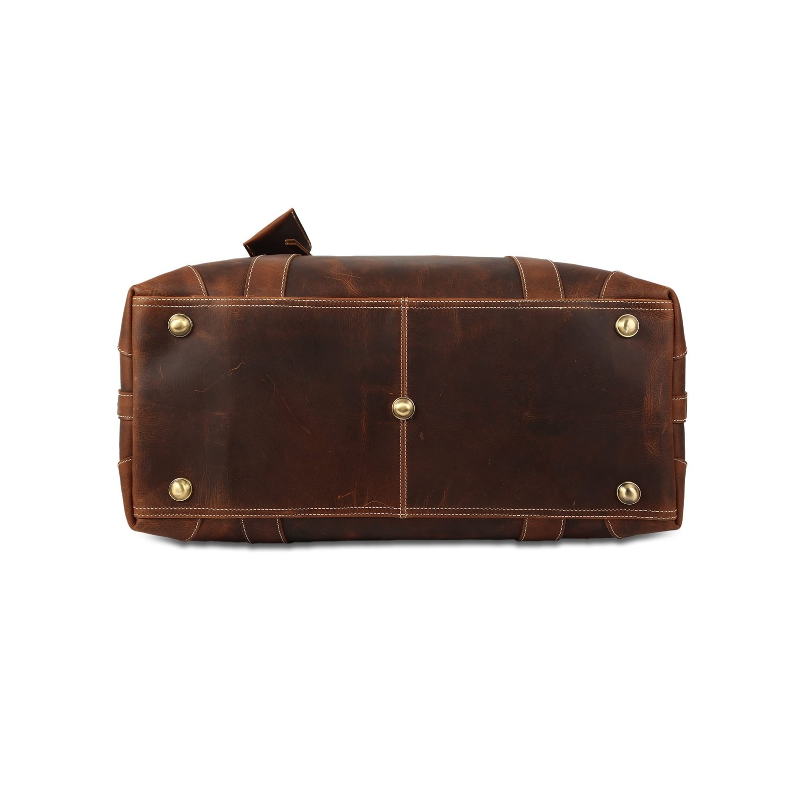 KomalC Leather Duffel Bags for Men and Women Full Grain Leather Travel Overni…