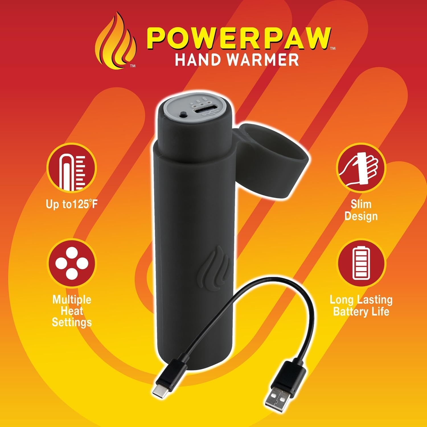 POWERPAW Rechargeable Hand Warmer Portable Electric Hand Heater 3 H… Fast Ship