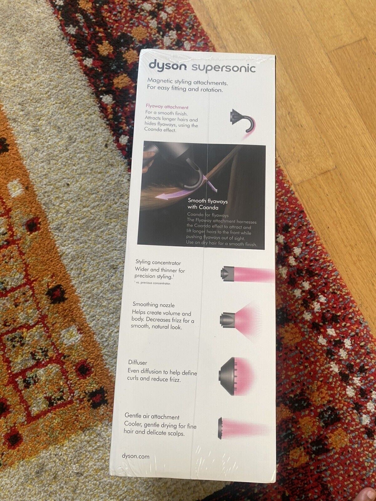 USA Supersonic Hair Dryer /with 5 Styling Attachments / IN BOX -Iron Fuchsia