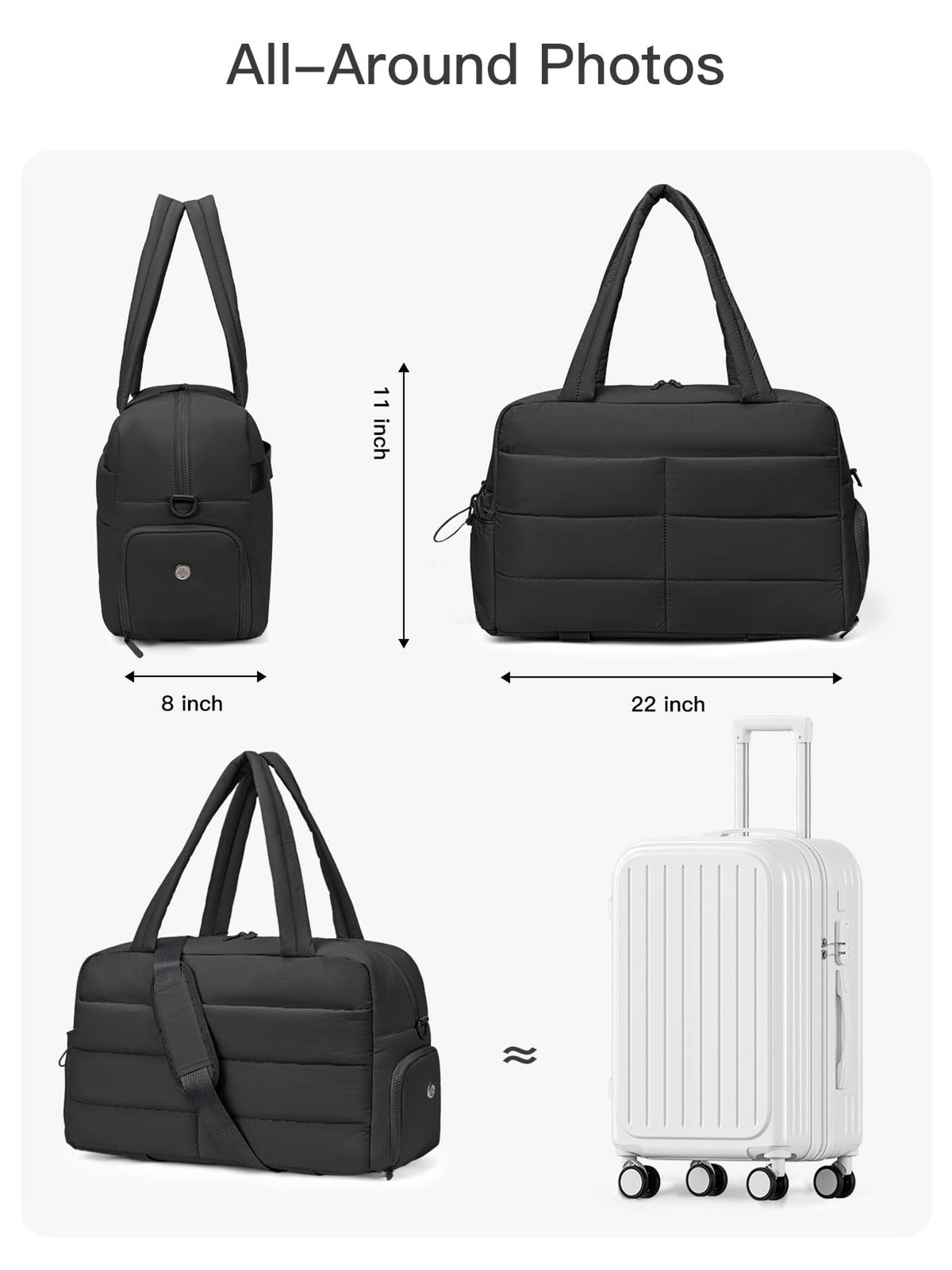 Gitus Carry On Duffle Gym Bag for Women Puffer Weekender Overnight Duffel Bag…