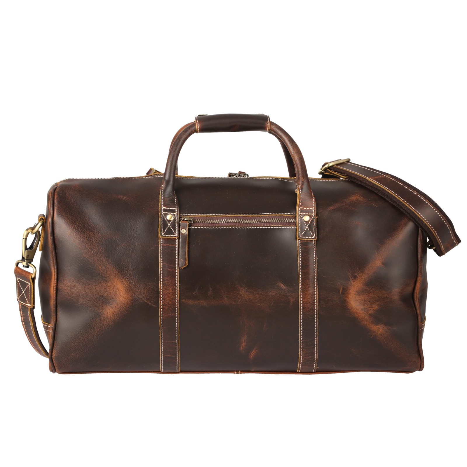 KomalC Leather Duffle Bags for Men and Women Travel Overnight Weekend sports …