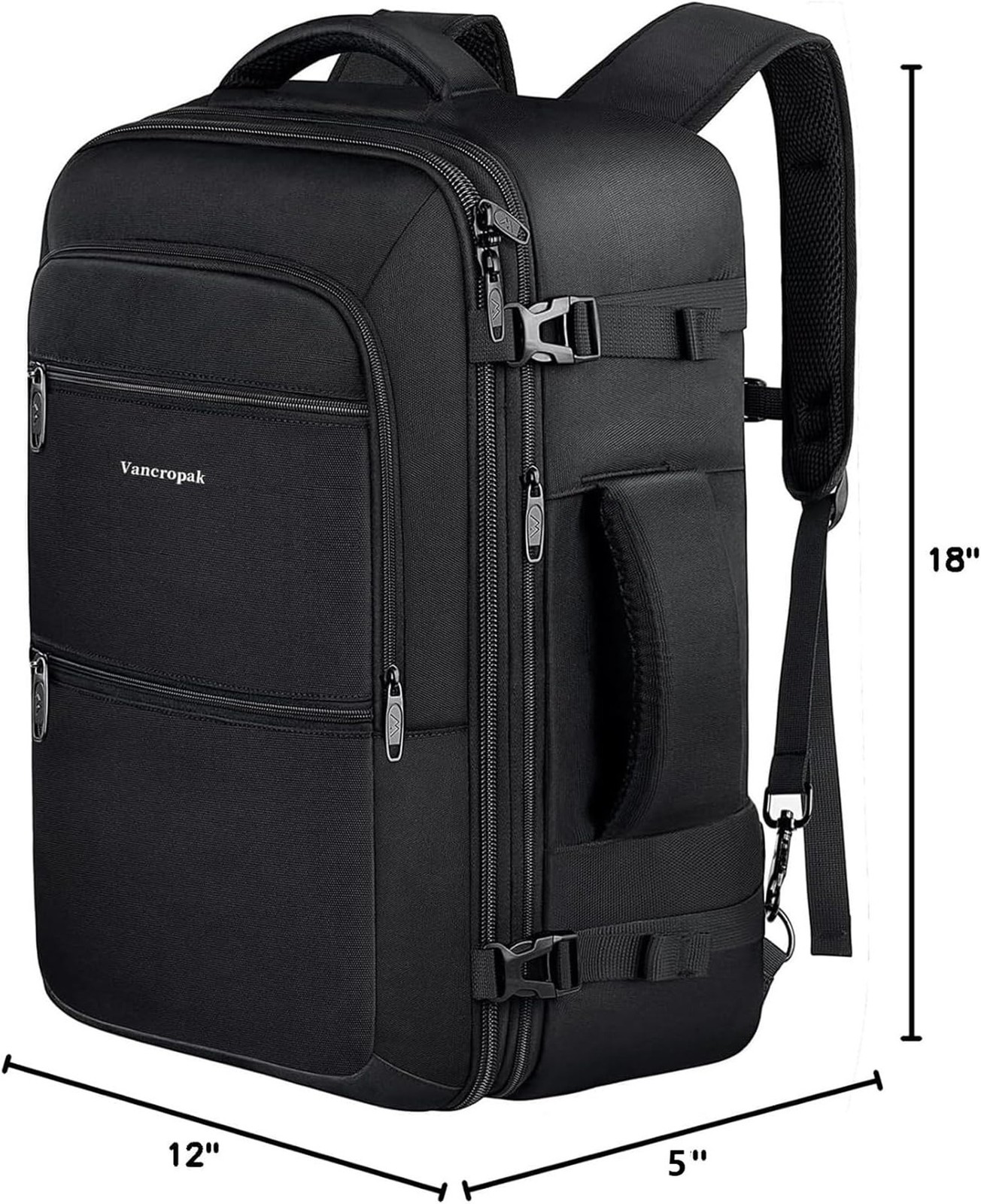 Vancropak 35L Carry on Bags for Airplanes, Luggage Backpack for Travel, Fligh…
