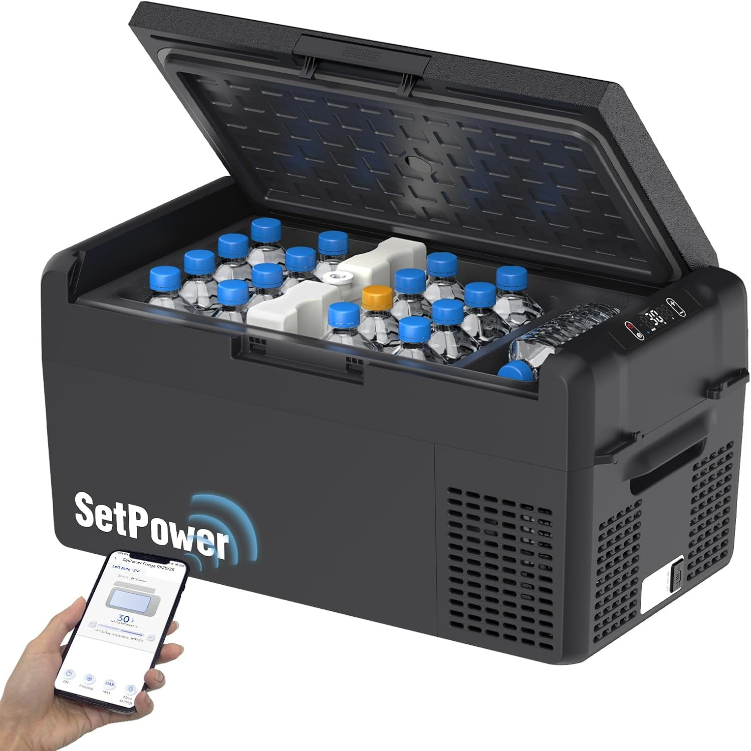 12V Refrigerator 21 Quart Portable Freezer 50 Hours Keep Cool,Electric Cooler fo