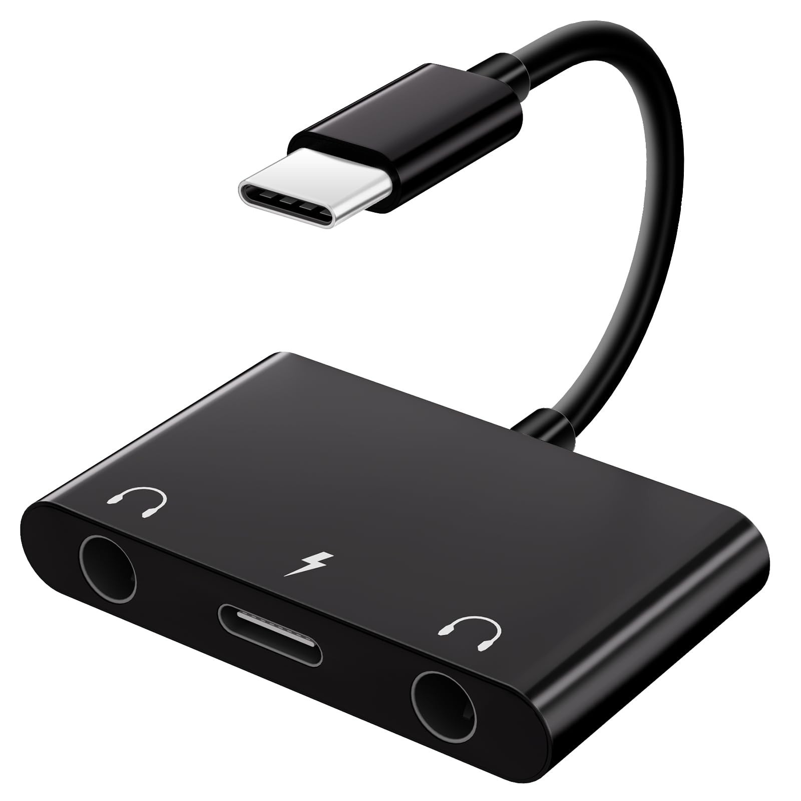 UWECAN USB C Headphone Adapter,3 in 1 USBC to 3.5mm Dual Headphone Jack Adapt…