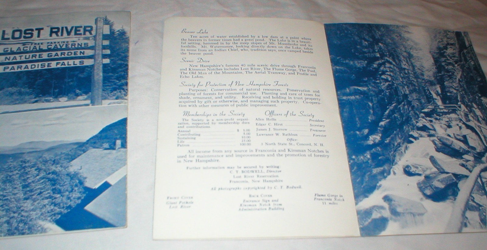 VINTAGE NEW HAMPSHIRE MAP AND LOST RIVER TRAVEL BROCHURES SOLD AS IS