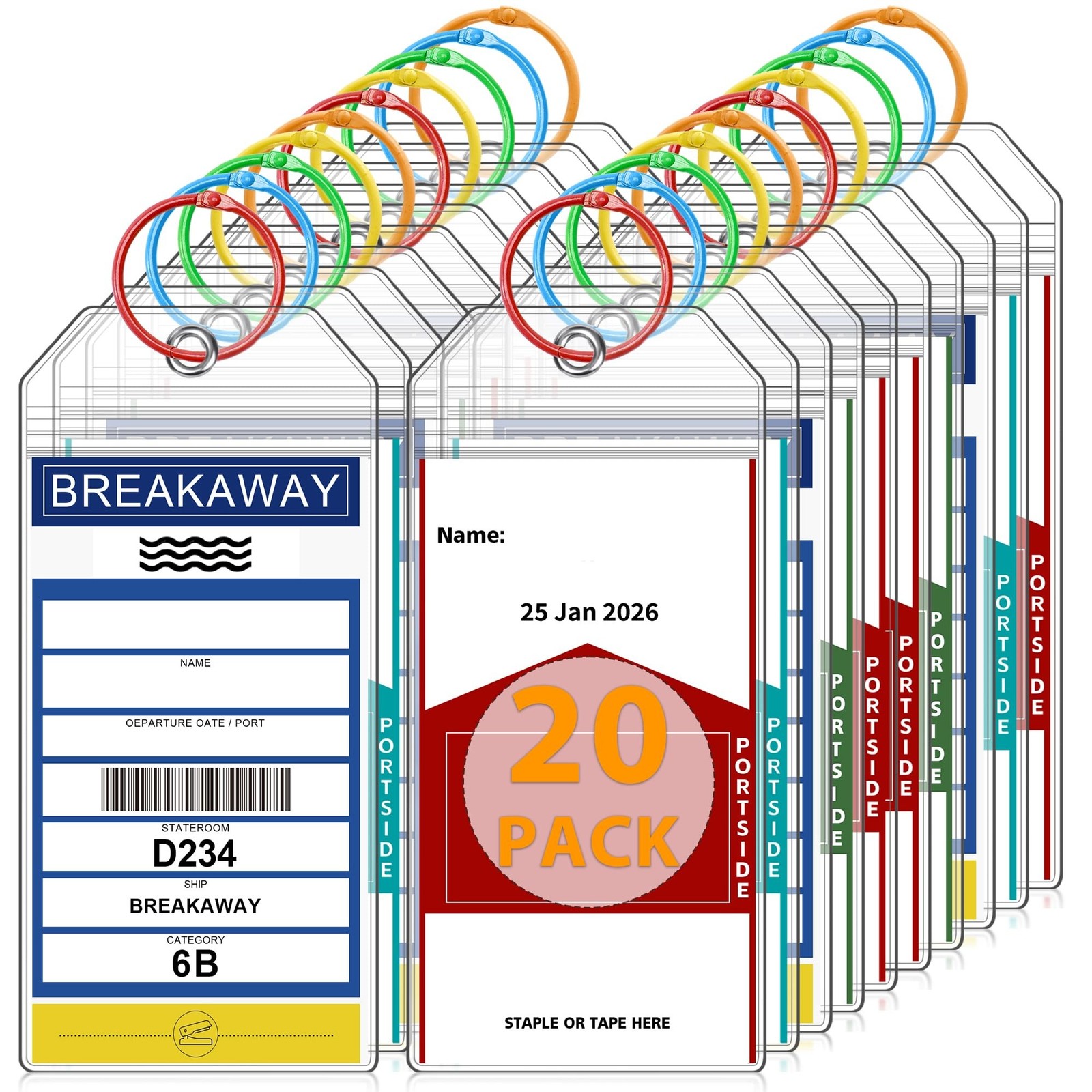 CASMONAL 20 Pack Large Size Cruise Luggage Tag Holders – Waterproof &Reusable…