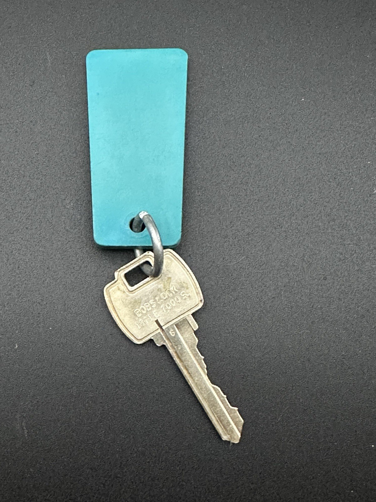 Vintage Motel Hotel Room Key w Teal Tag Falcon Key Mid Century Roadside Ephemera