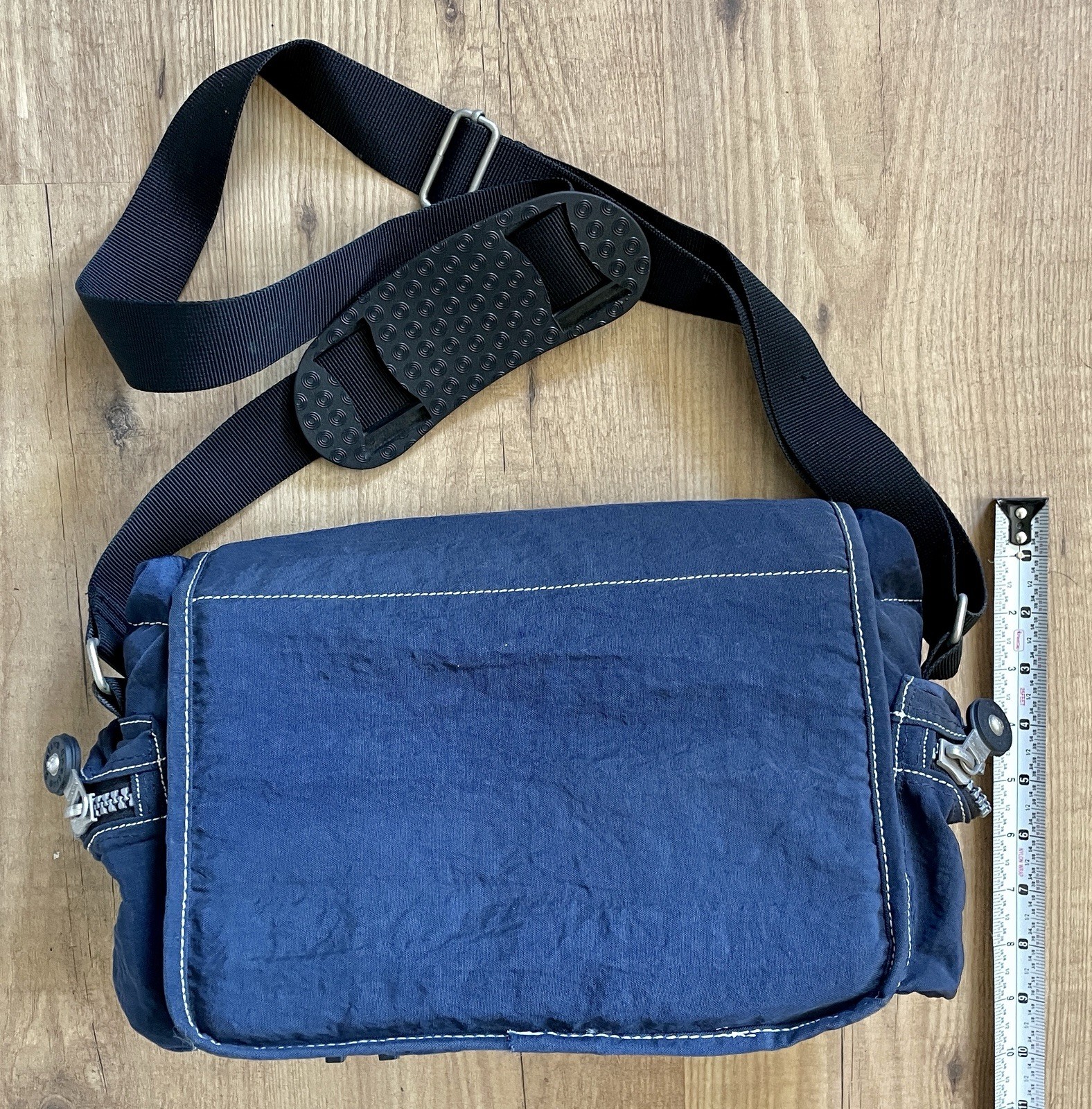 Casting Blue Nylon Camera Bag Medium 3 Divider Outside Pockets Zipper Cross Body