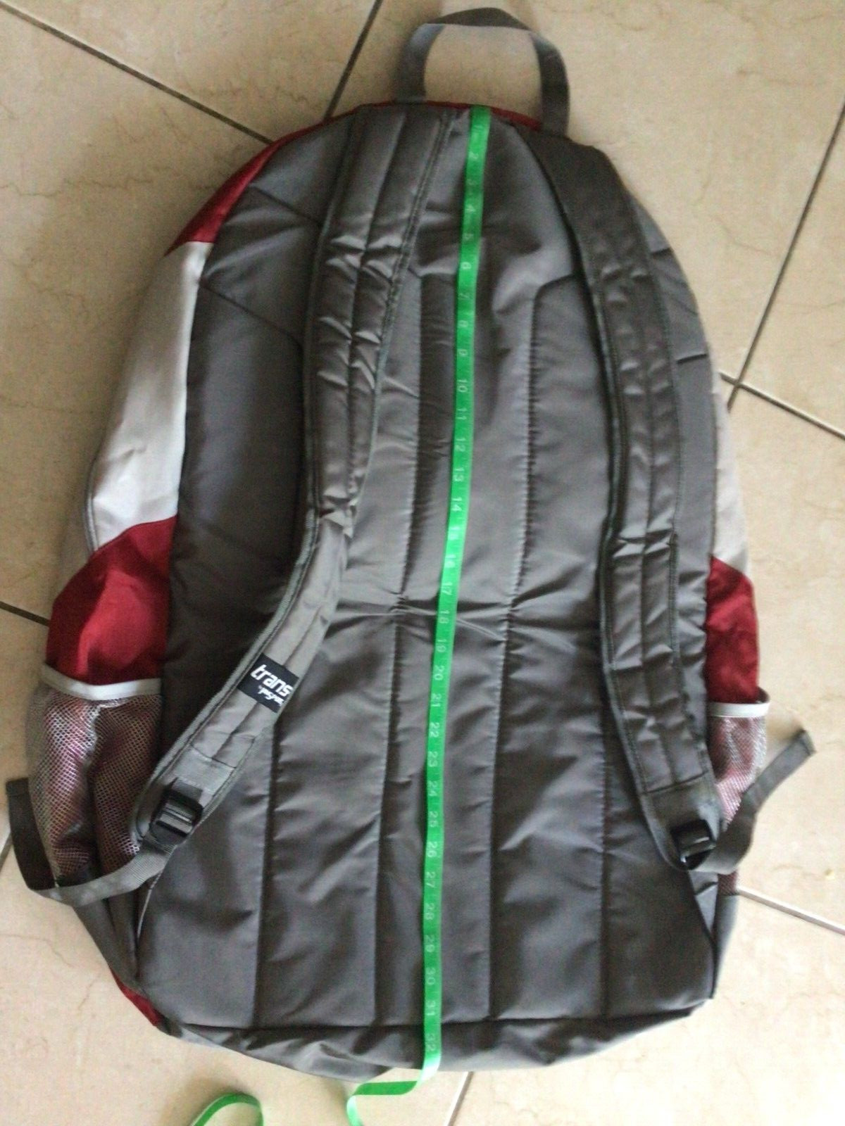 Jansport Bag Lightweight Oversized Backpack Travel Hiking Unisex Red & Gray