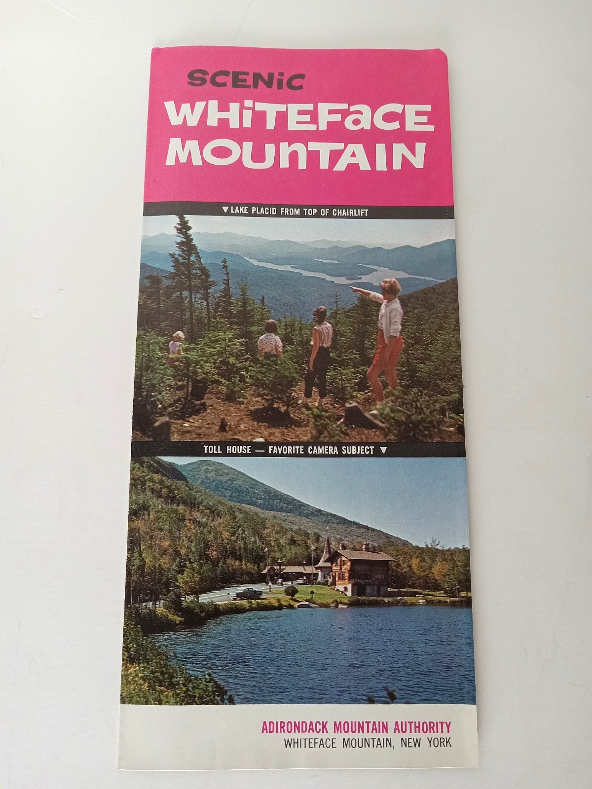 Vtg 1966 Whiteface Mountain Adirondacks NY Brochure Chairlift Skiing Map