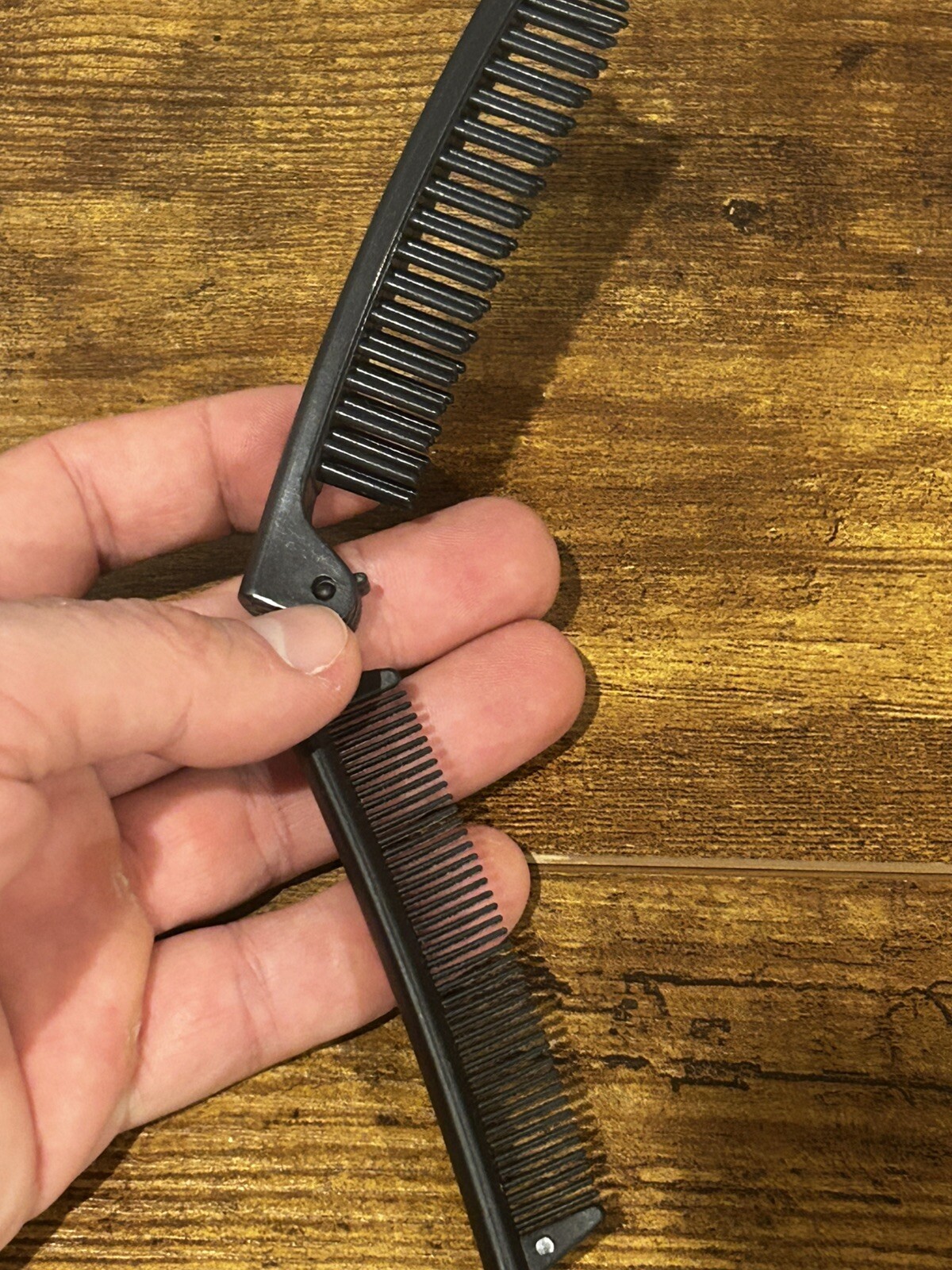 Folding Travel Hair Brush Comb Fine & Wide Tooth Combo Portable (US seller)