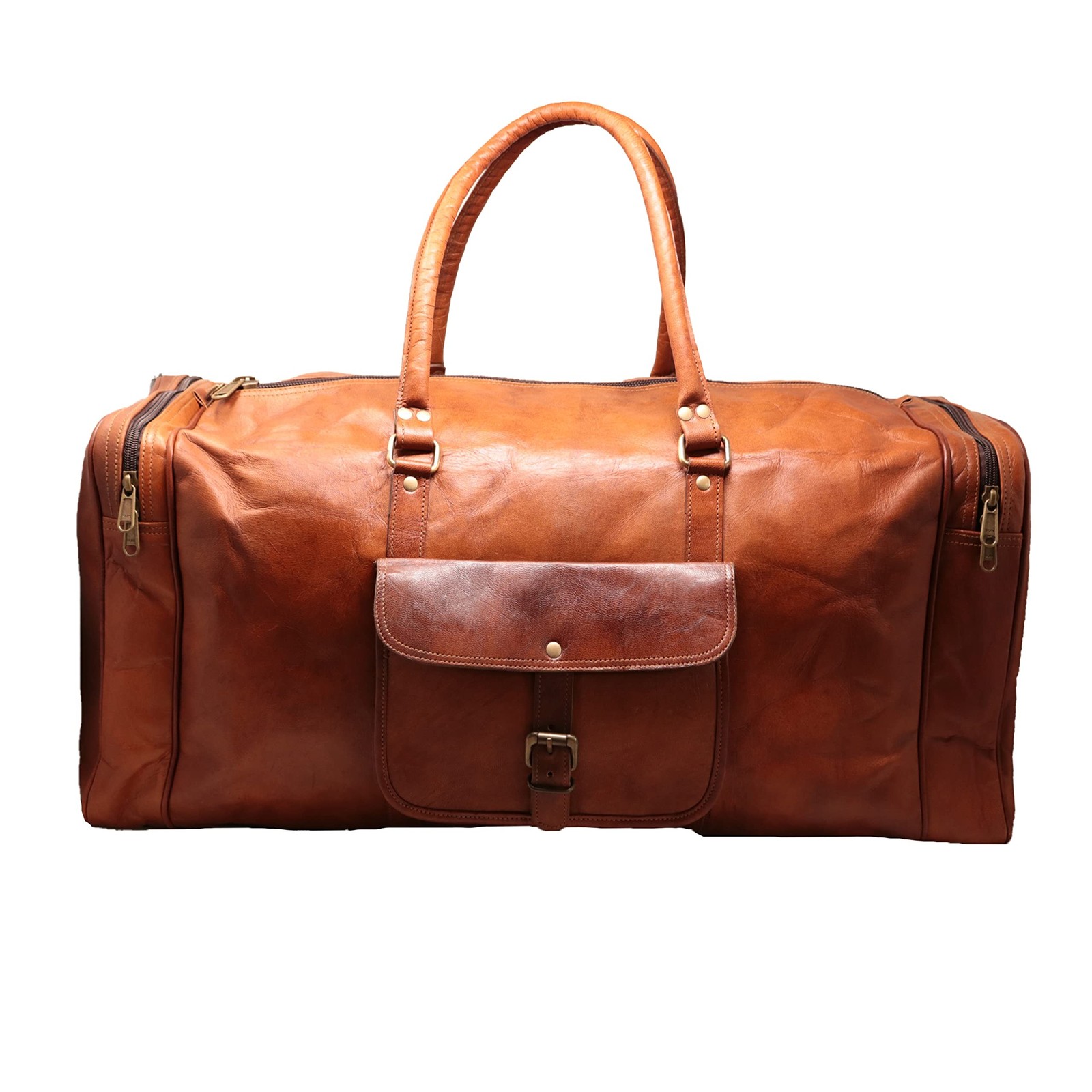 Jaald 26 Inches Leather Duffle Bag Travel Carry-on Luggage Overnight Gym Week…