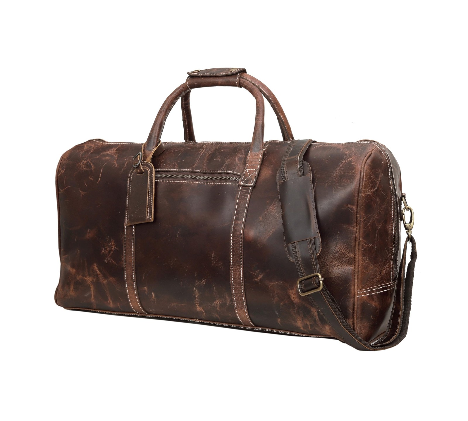 Leather 24 Inch Duffle Bag for Men and Women Large Carry On Luggage Weekender…