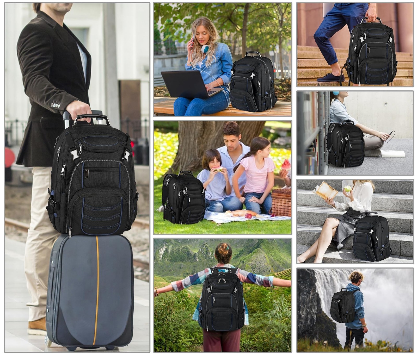 18.4 Inch Laptop Backpack,Extra Large Travel Backpack for Men Women,60L Big C…