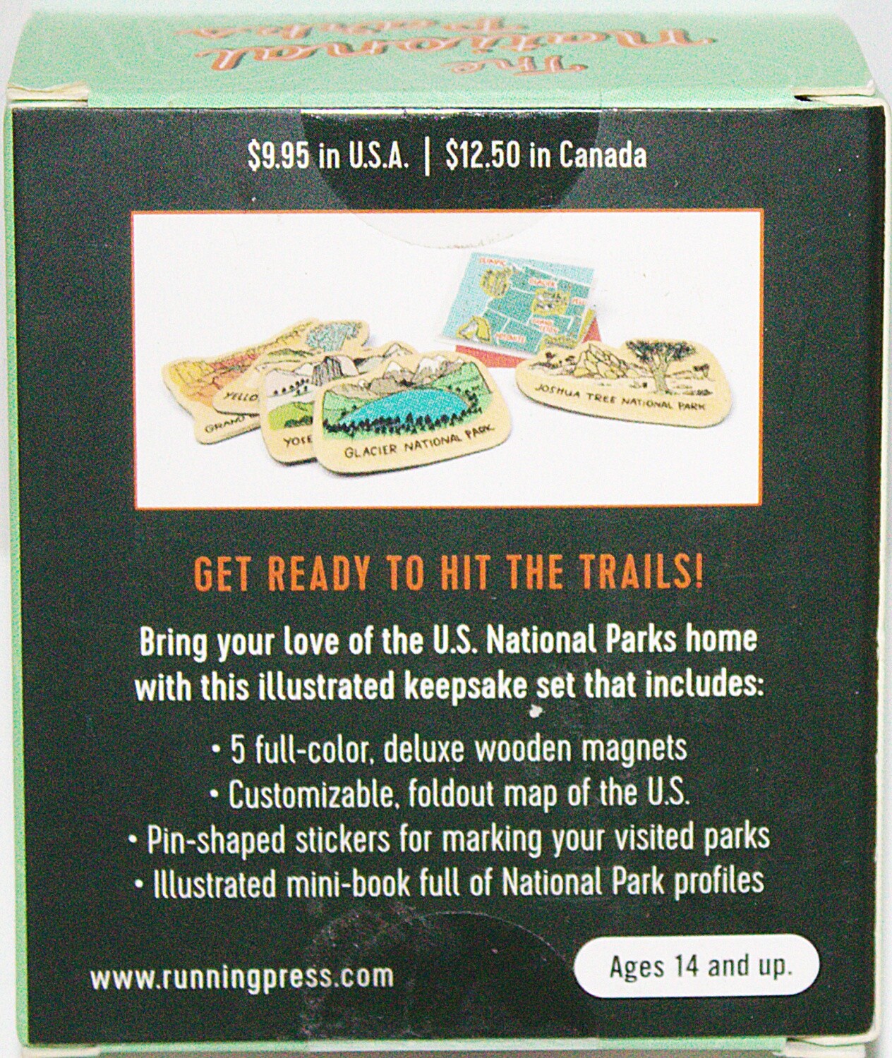The National Parks Wood Magnet Set of 5 Foldout Map Stickers and Park Book NEW