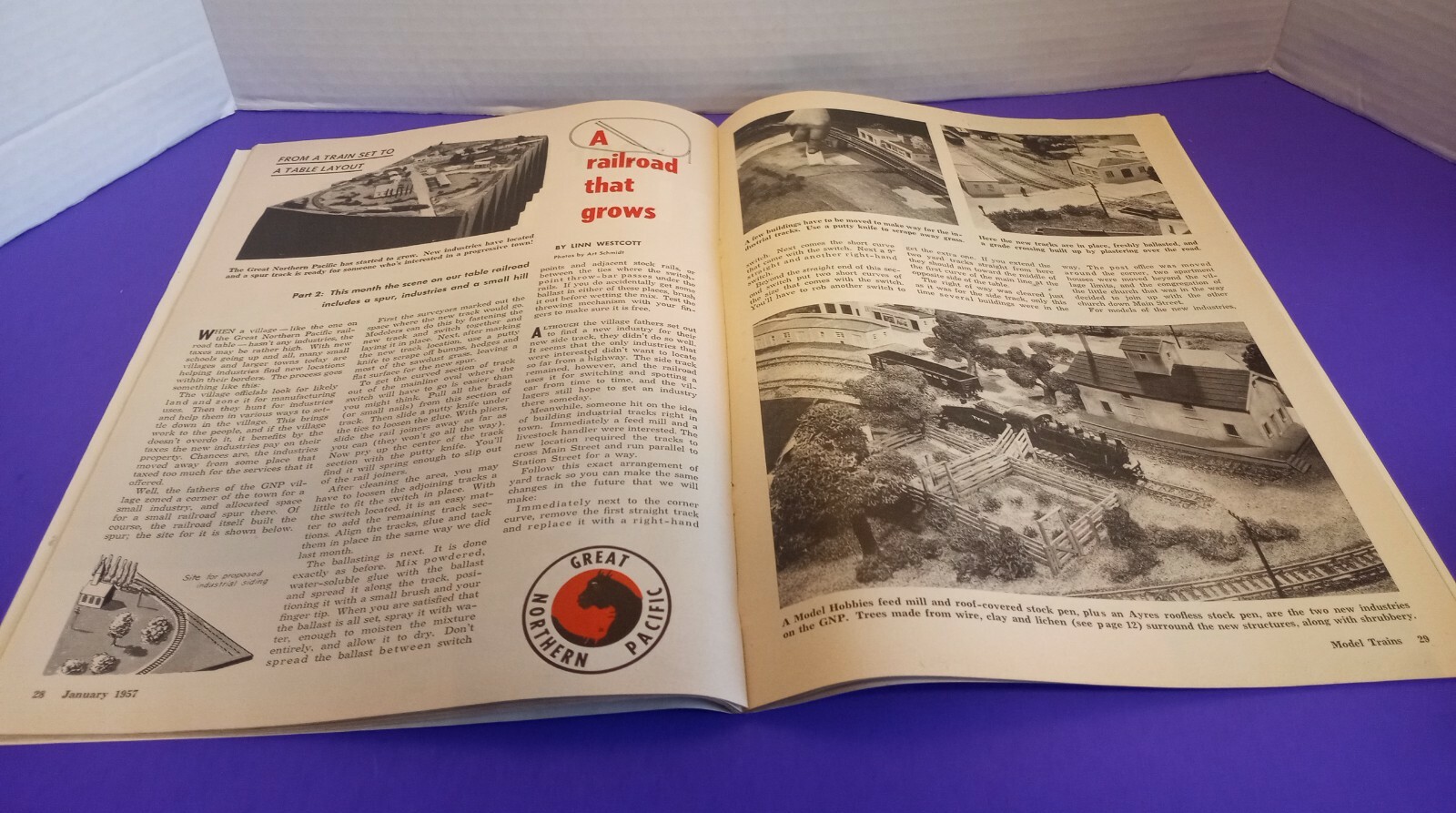 MODEL TRAINS MAGAZINE All Ages Gauges 1957 how to make trees track plans book