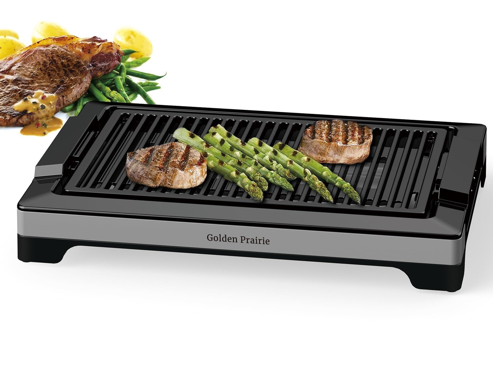 Indoor Grills Electric Smokeless, 1600W BBQ Grill with Water-Filled Drip Tray…
