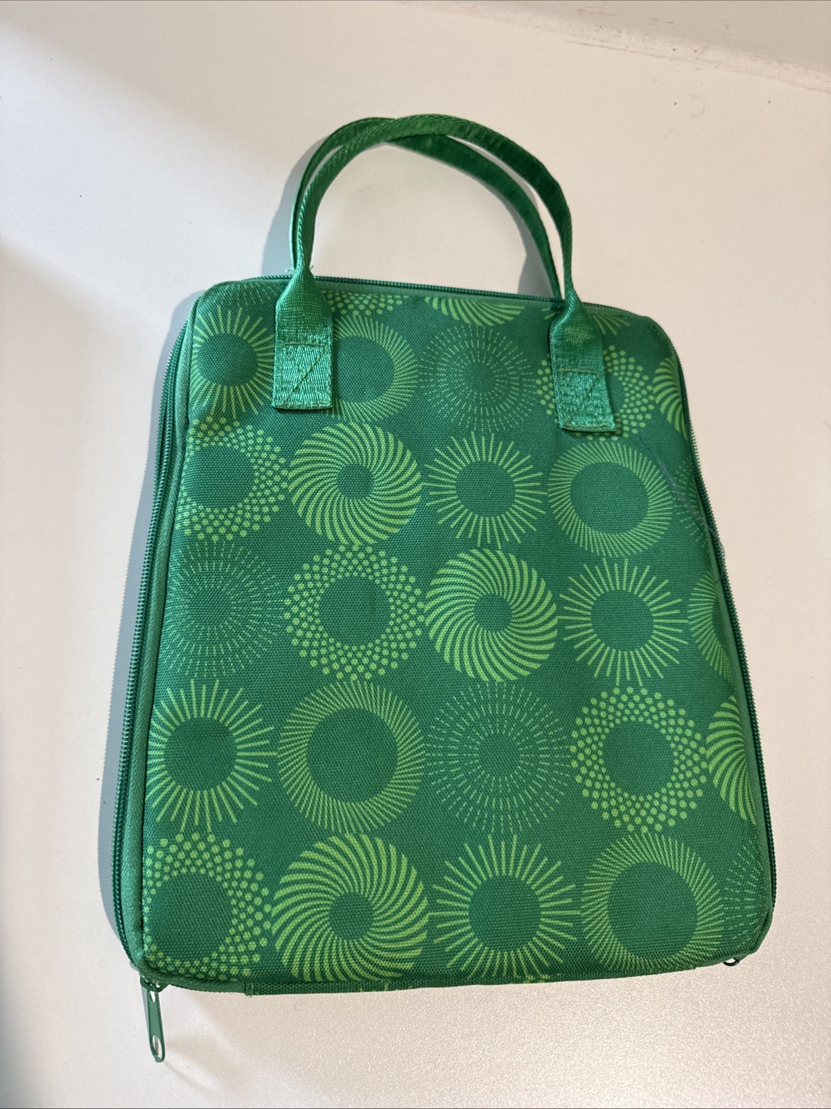 Nordstrom Green Organizer Padded Travel Bag Zipper 9×11″