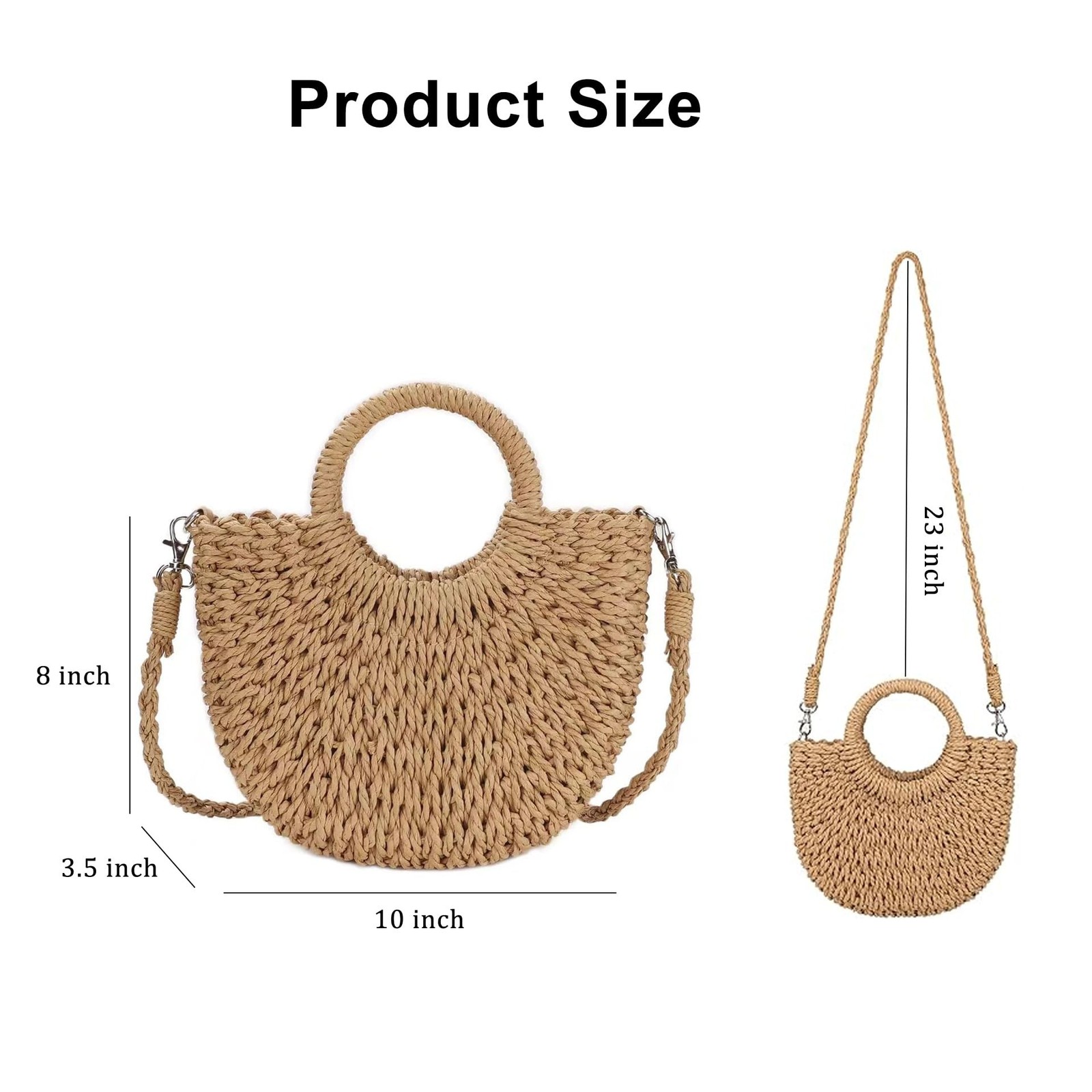 Womens Straw Beach Bag,Woven Crossbody Shoulder Bags with Strap,Top Handle St…