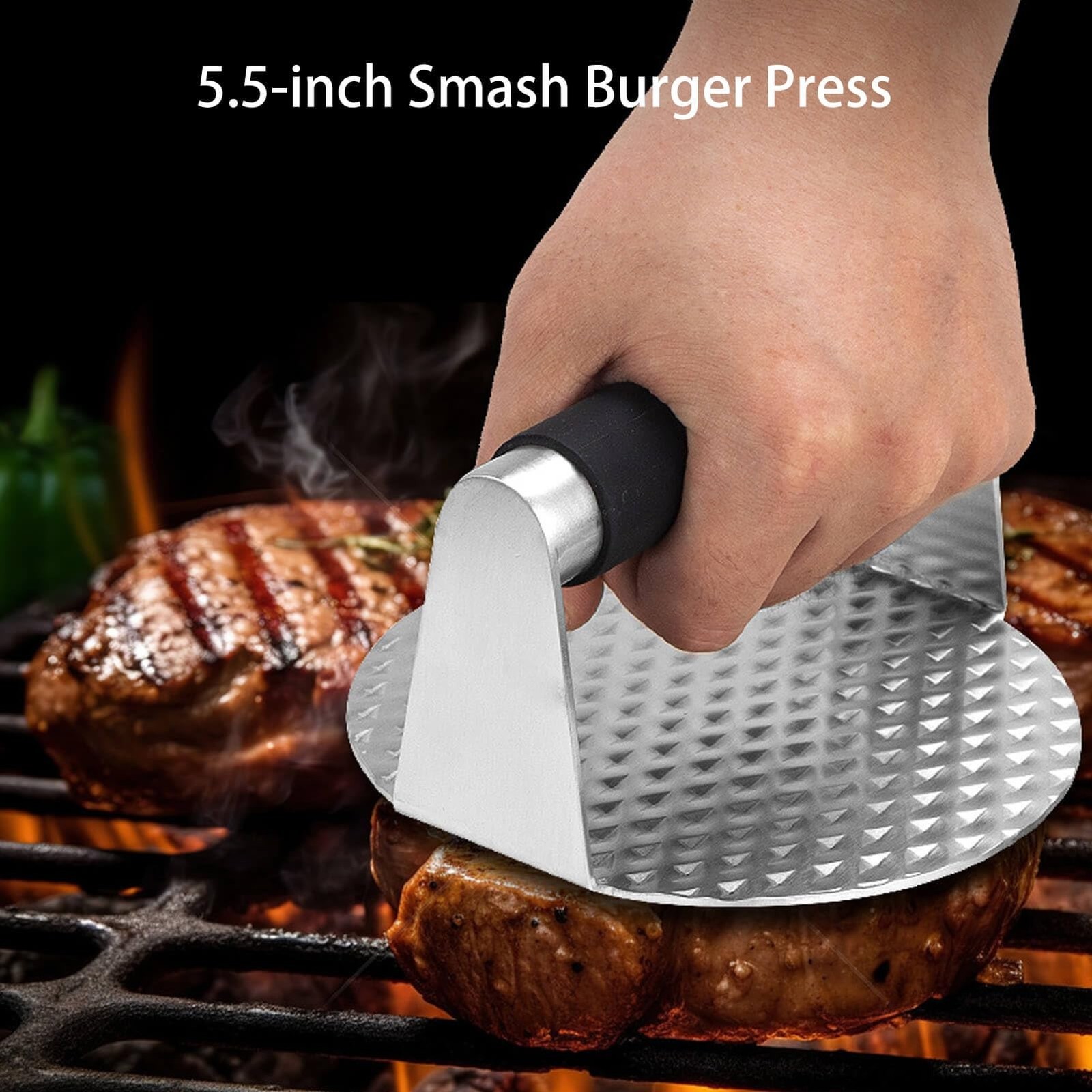 8PCS Smash Burger Press Kit – Burger Press,3 in 1 Patty Maker,Hamburger Spatu…