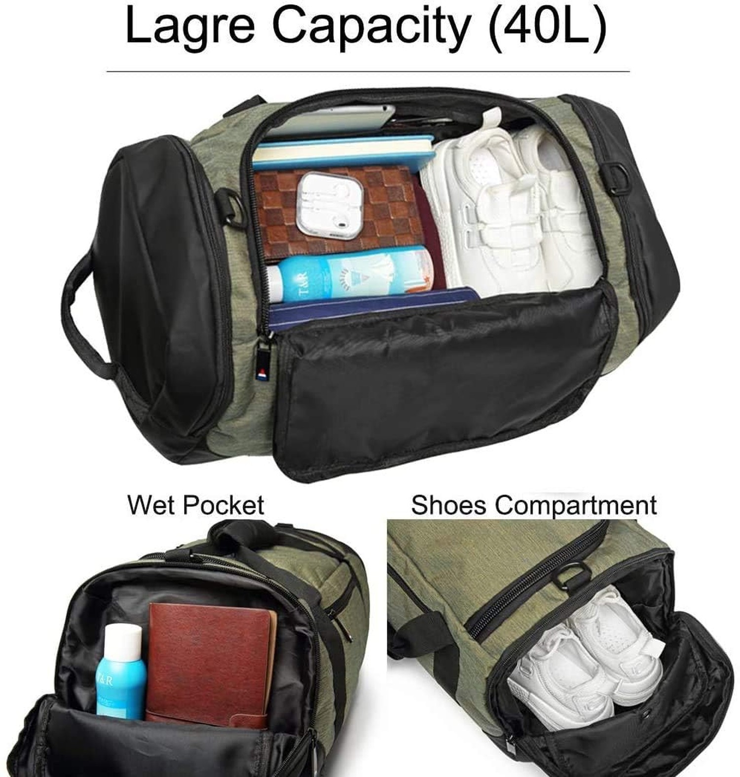 Gym Bag Backpack Waterproof Duffle Bags Travel Weekender Duffel Bag for Men W…