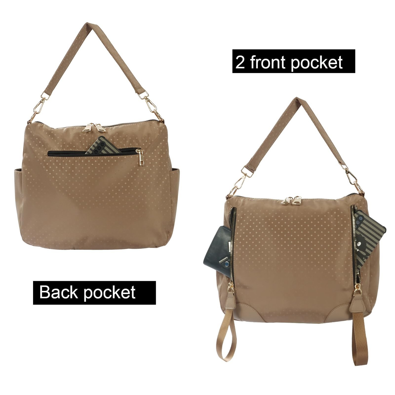 PAKFIEKS Women Nylon Crossbody Bag Hobo Tote Bag Large Capacity Anti-theft Li…