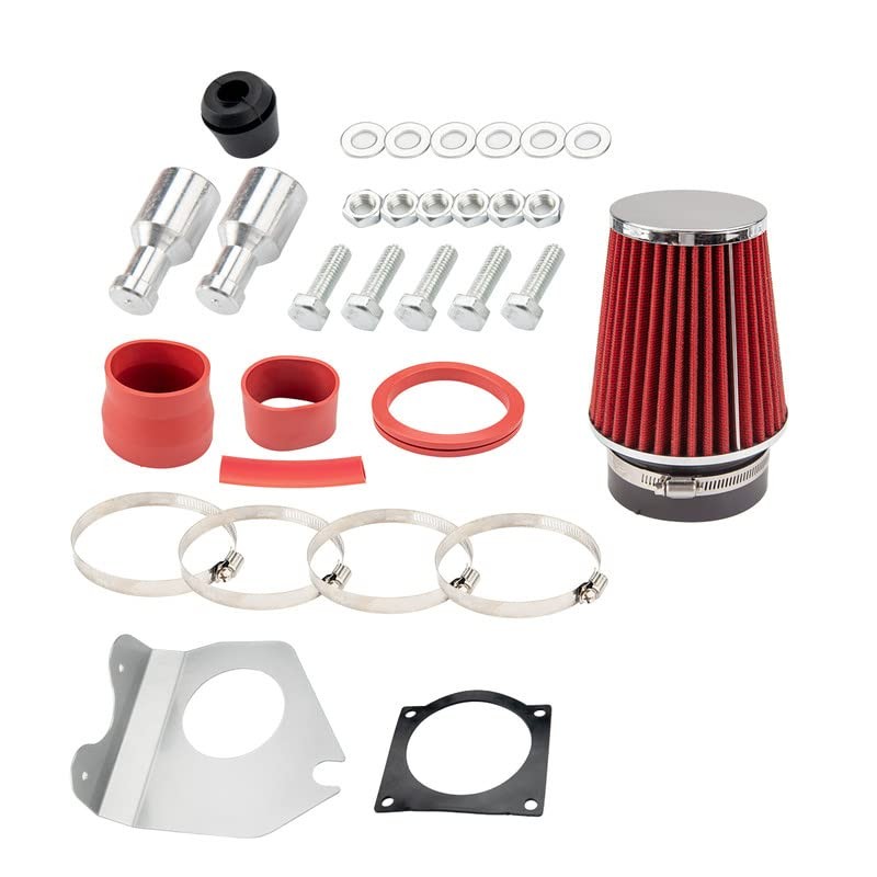 Air Intake Kit, 3″ & 3.5″ Cold Air Intake System Kits + Filter Aluminum