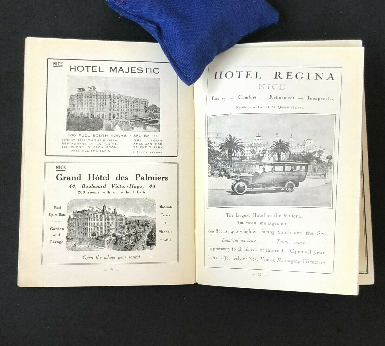 1926 American Express Riviera Brochure Travel Hotel Tour 64 Pages Antique Vtg