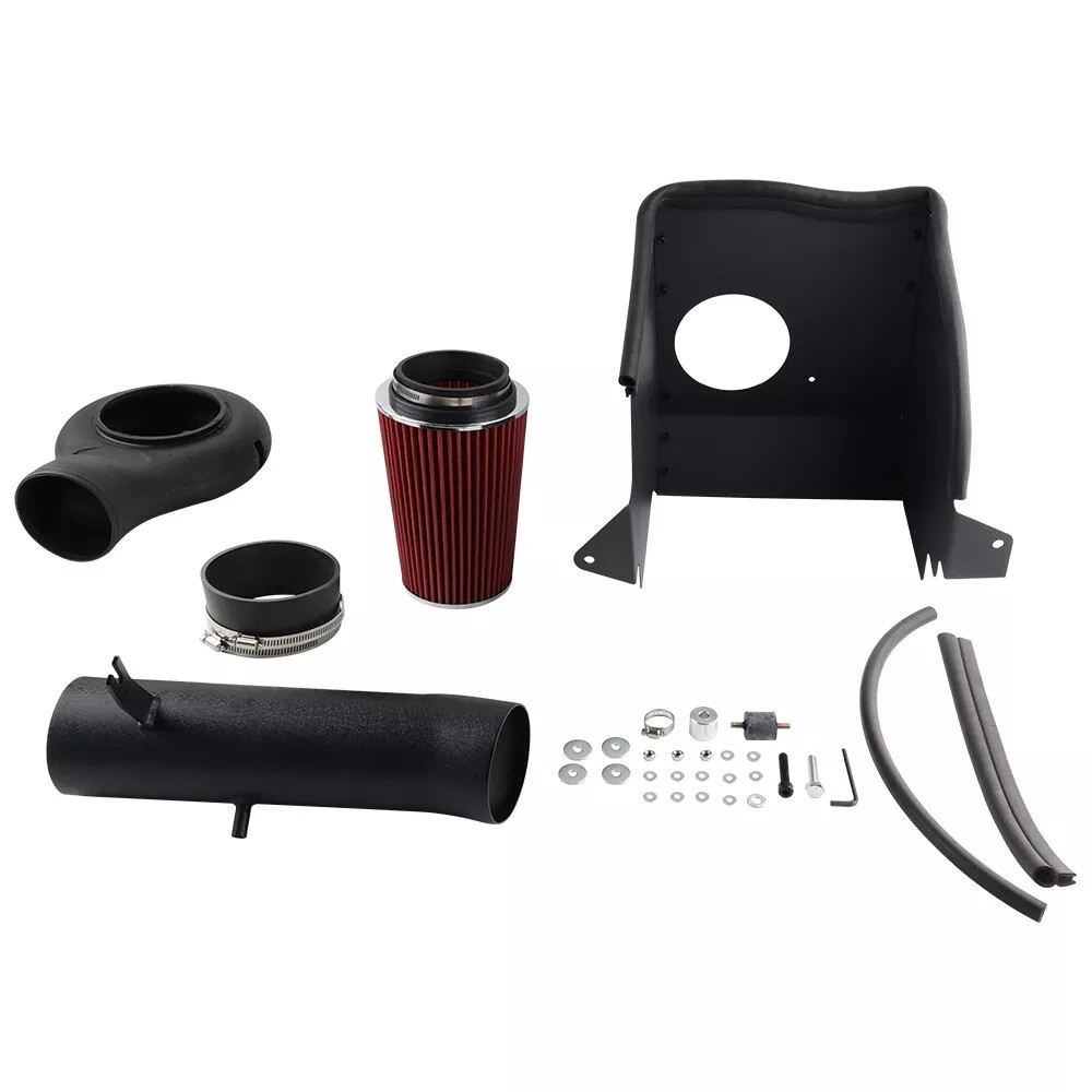 304 Aluminum Red Filter+Pipe+Heat Shield for Cold Air Intake & Filter Kit