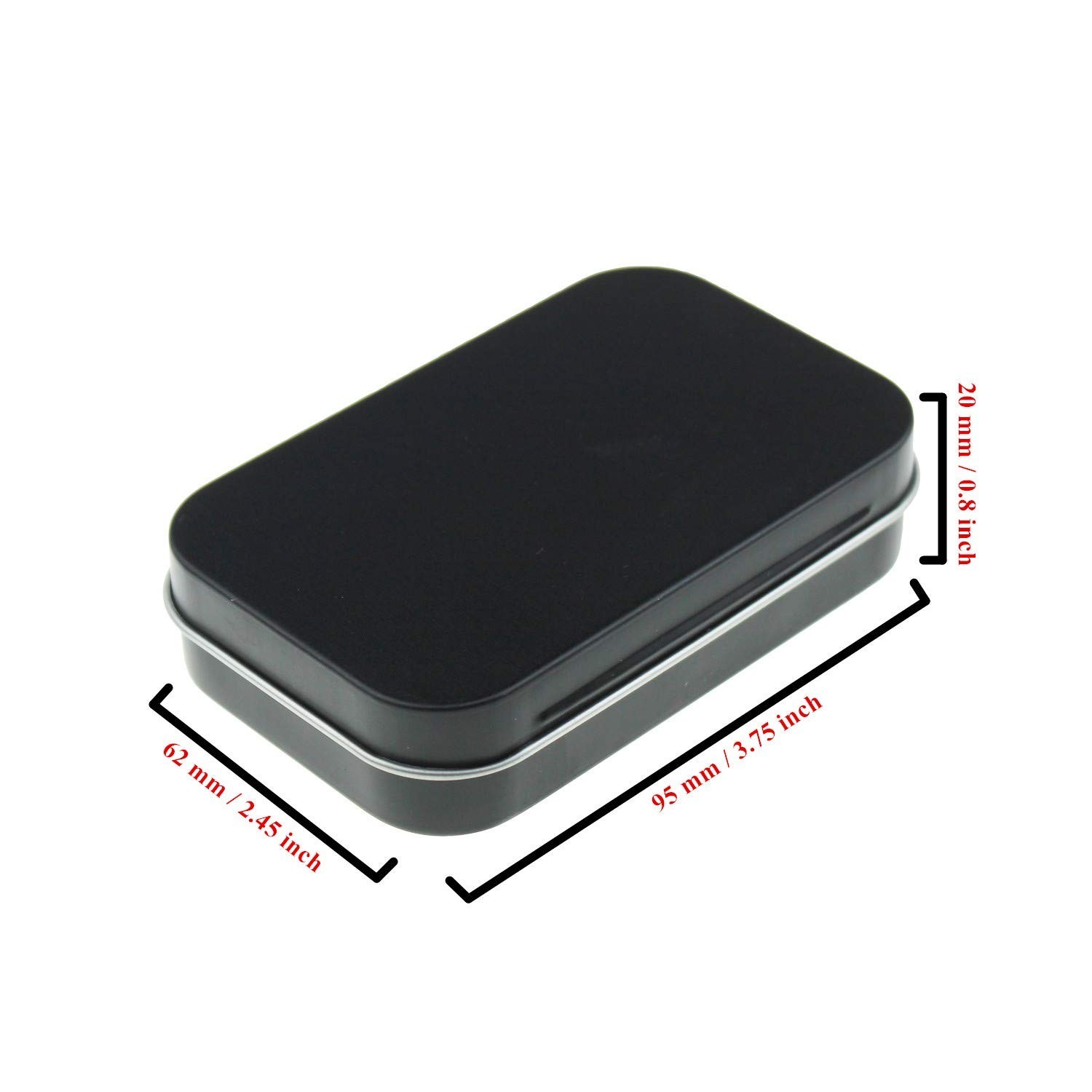 Goodma Rectangular Metal Empty Hinged Tins Containers, Black, 20 Pieces | 3.7…