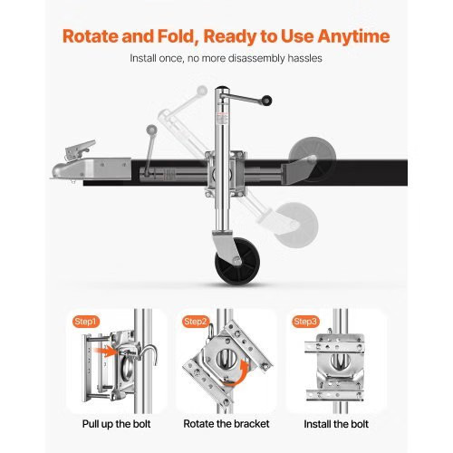 Trailer Jack with Wheel, 1000 lbs Load Capacity, Heavy Duty Swivel Boat Trailer