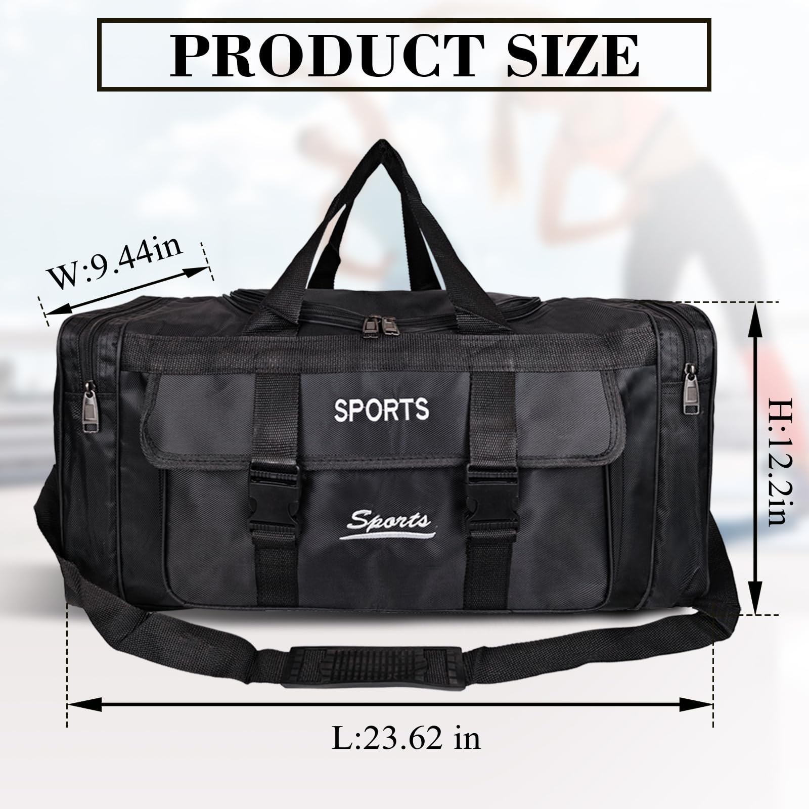 Duffel Bag for Men and Women Sports Gym Bag Adjustable Strap Carry on Large L…