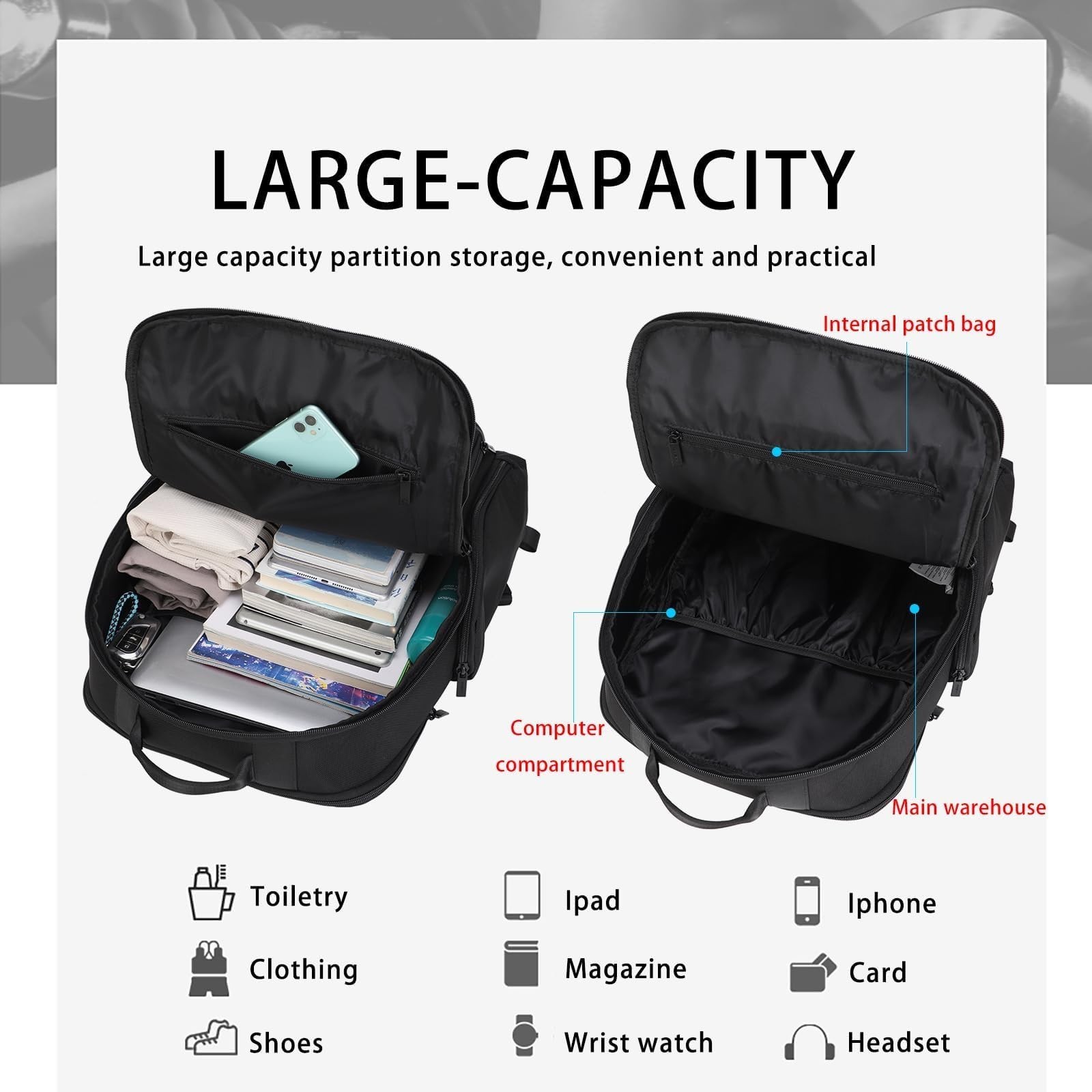 HEAD Large Laptop Backpack for Men with Trolley Sleeve, Travel Backpacks fits…