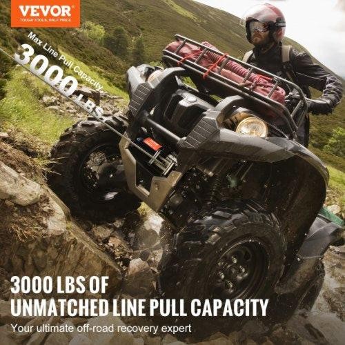 Electric Winch 3000 lb Line Pull Capacity 12V DC ATVUTV Winch with 316