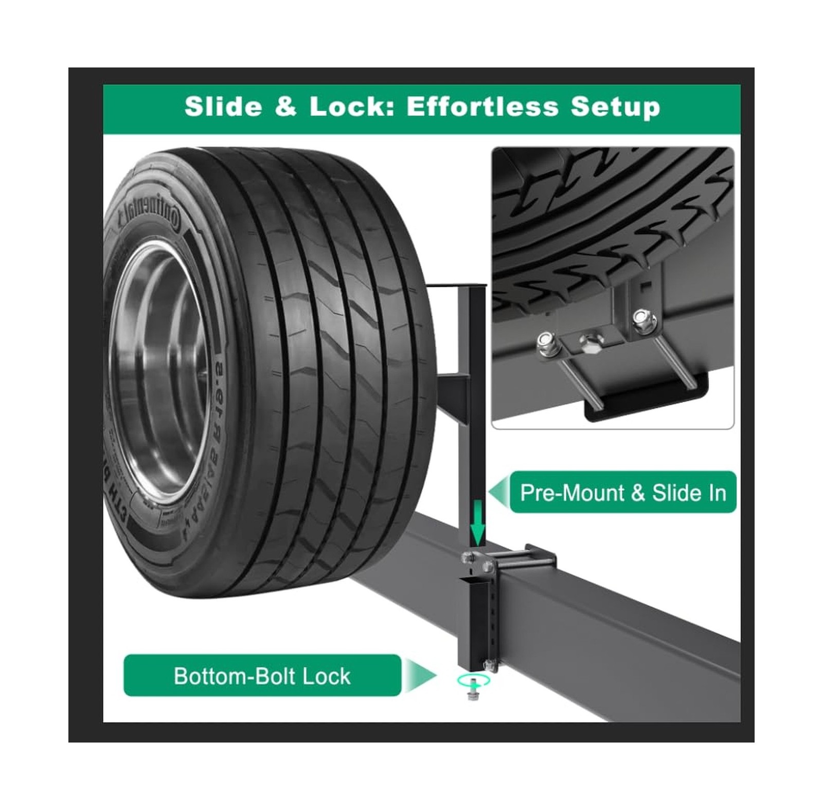 SELEWARE Spare Tire Carrier, 160LBS Heavy Duty Bolt-On Trailer Spare Tire Mou…
