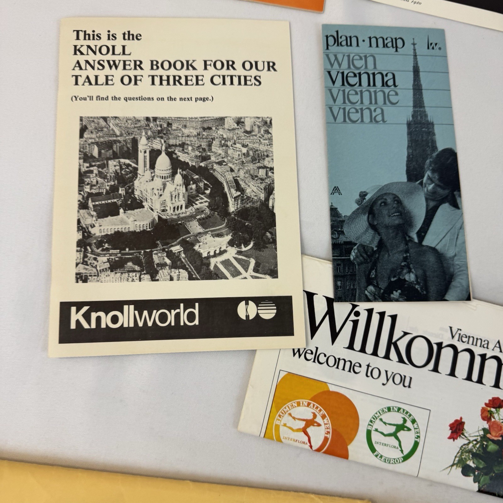 1979 Knollworld “Tale of Three Cities” Winners Travel Kit Paris Vienna Brochures
