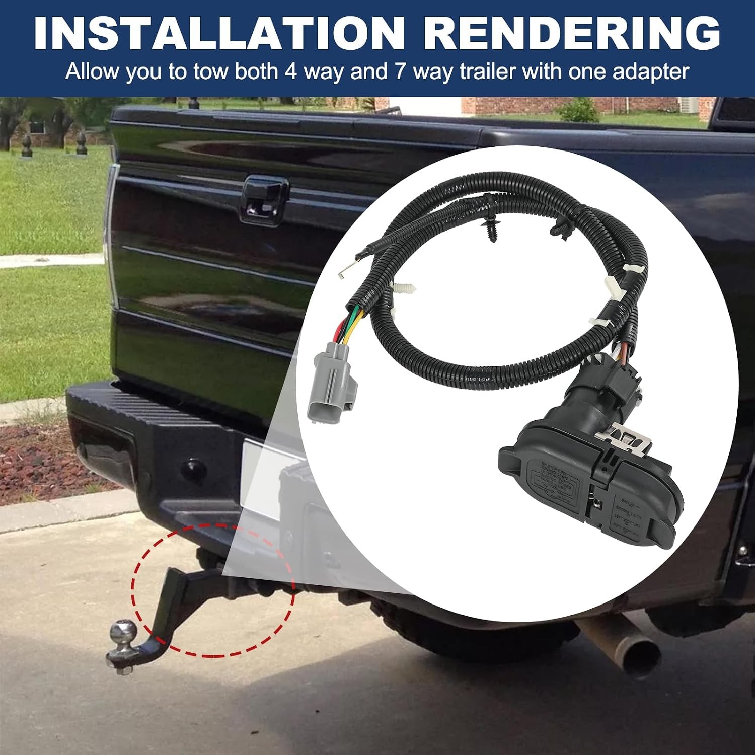 CK4T-13B576-KE Trailer Hitch Tow Wiring Connector Harness Kit Compatible with