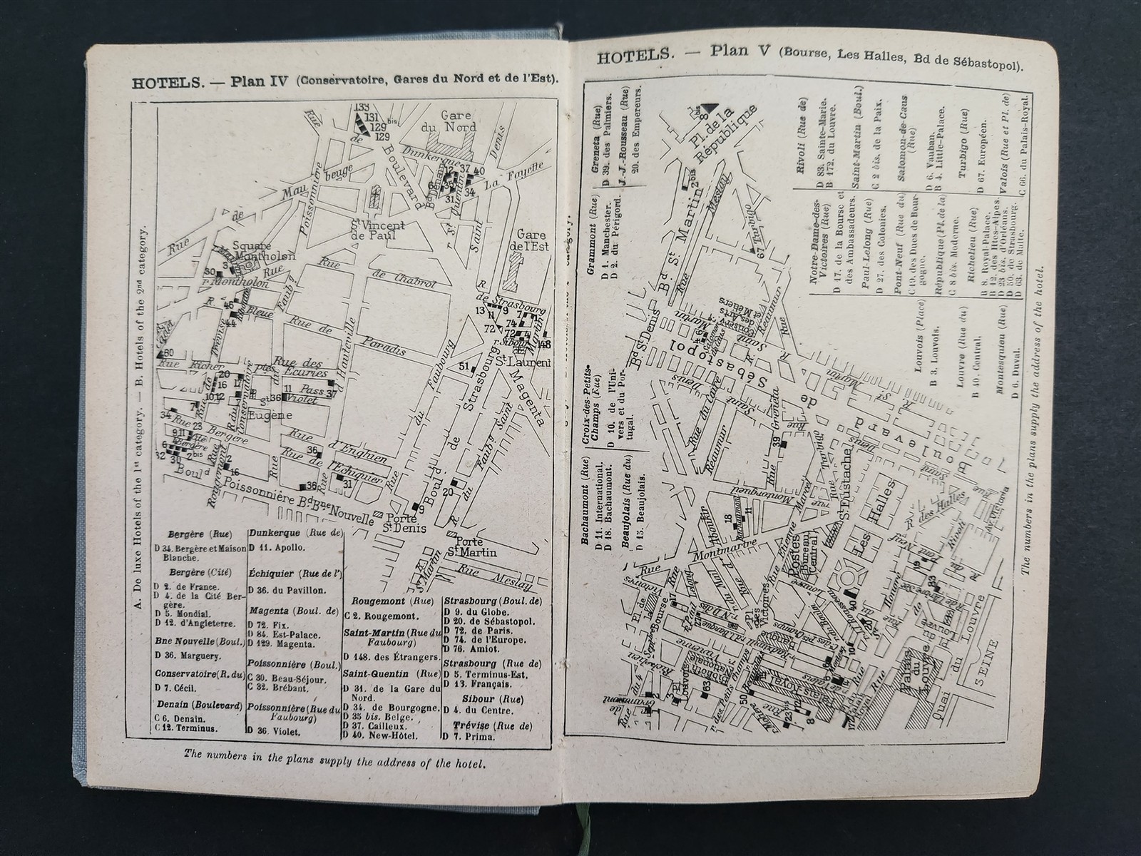 antique PARIS GUIDE travel w FOLDOUT MAP holy stairs die cut kleinert ILLUS