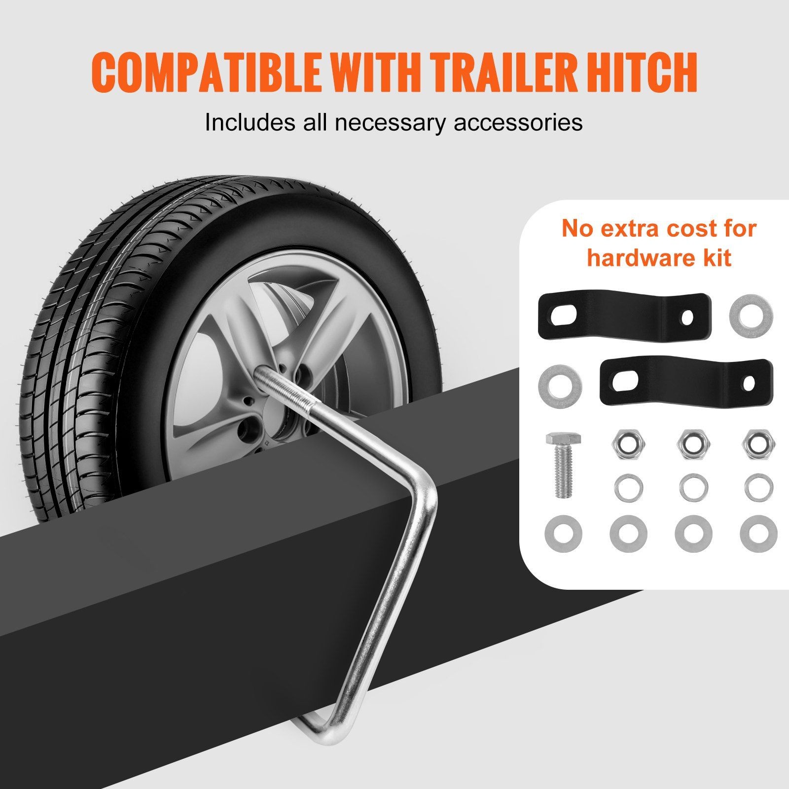 VEVOR Spare Tire Carrier, U-Bolt Zinc Plated Spare Tire Mount Bracket Side Mount