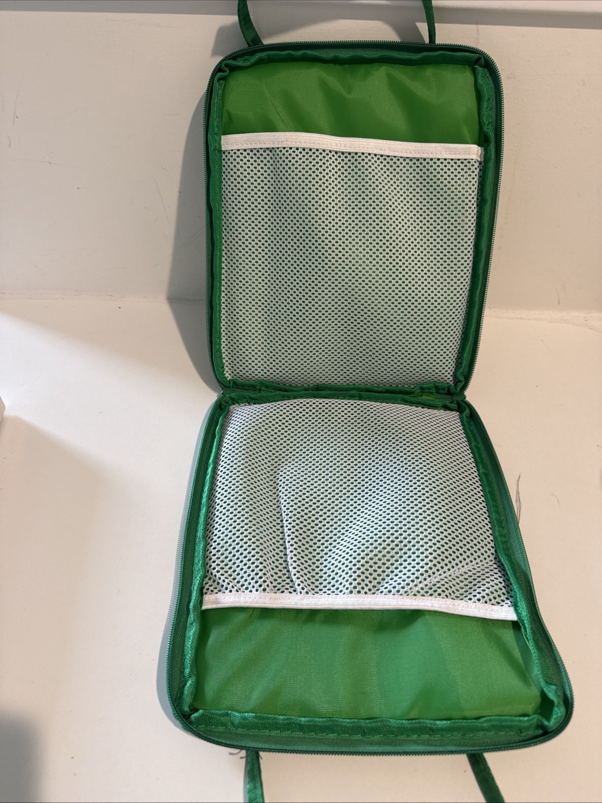 Nordstrom Green Organizer Padded Travel Bag Zipper 9×11″