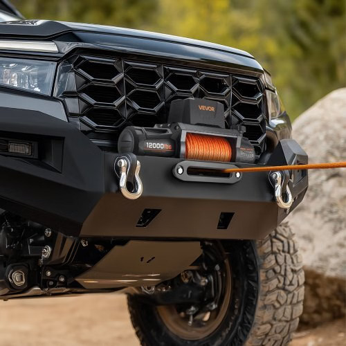 Electric Winch, 12000 lbs Load Capacity, 12V DC Truck Winch with Φ3/8 in x 92 f