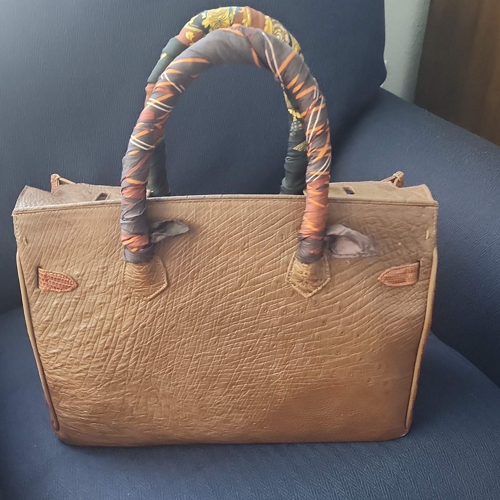 Rupert A. Weinberger Brown Top Handle Bag Gold Hardware Exotic